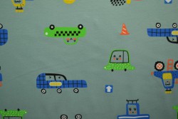 Cotton jersey print - wow 01-34 alt grün