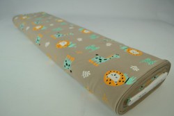 Cotton jersey print - wow 06-69 taupe