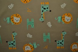 Cotton jersey print - wow 06-69 taupe