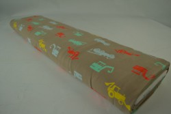 Cotton jersey print - wow 02-69 taupe