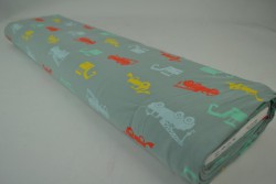 Cotton jersey print - wow 02-34 alt grün