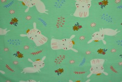 Cotton jersey print - wow 21-01 minzgrün