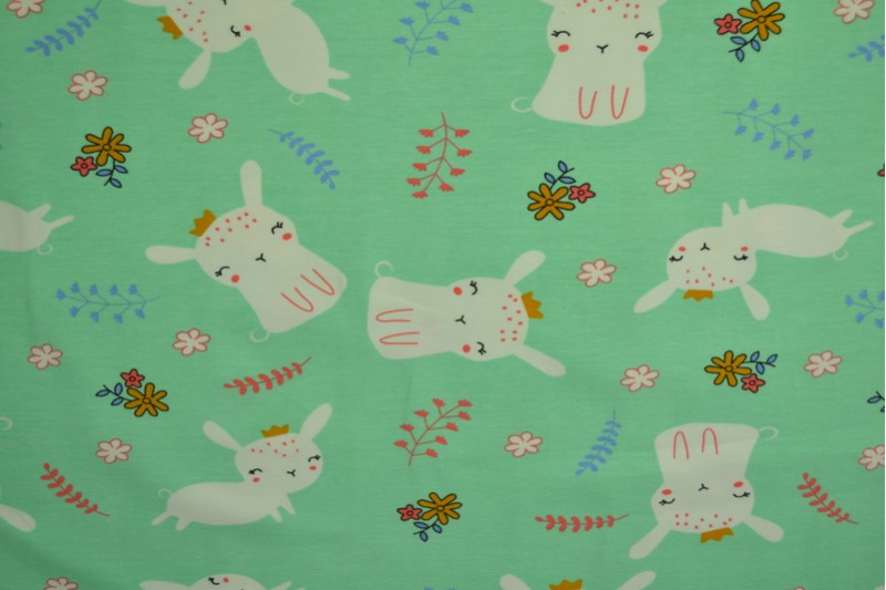 Cotton jersey print - wow 21-01 minzgrün