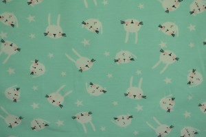 Cotton jersey print - wow 22-01 minzgrün