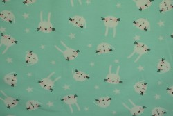 Cotton jersey print - wow 22-01 minzgrün