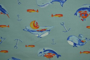 Cotton jersey print - wow 33-01 hellblau