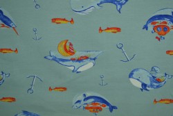 Cotton jersey print - wow 33-01 hellblau