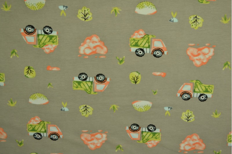 Cotton jersey print - wow 34-01 grau