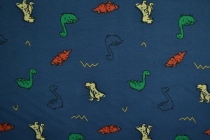 Cotton jersey print - wow 42-01 dunkelblau