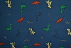 Cotton jersey print - wow 42-01 dunkelblau