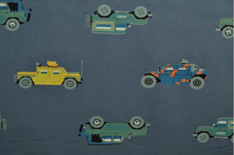 Cotton jersey print - wow 68-17 dunkelgrau