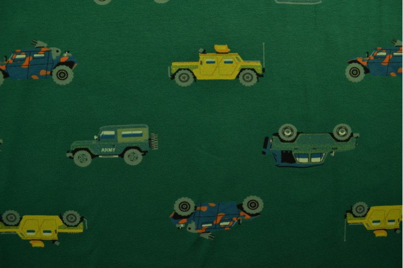 Cotton jersey print - wow 68-32 grün