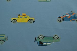 Cotton jersey print - wow 68-138 stahlblau