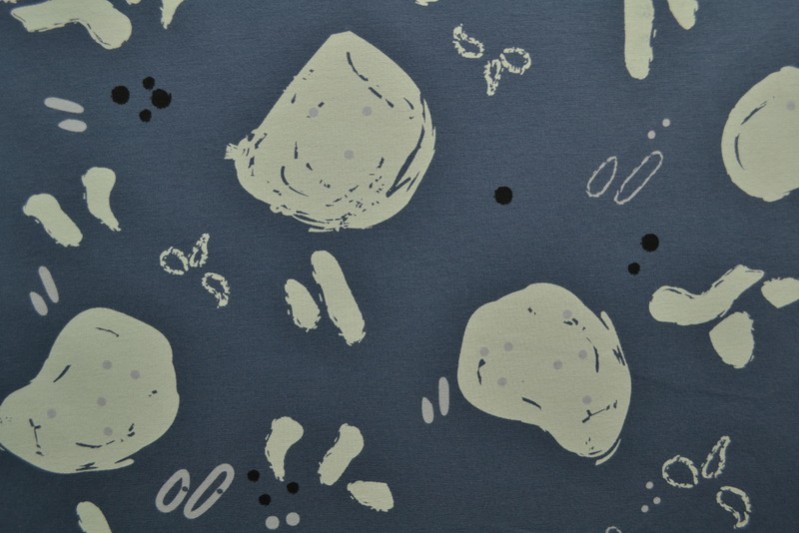 Cotton jersey print - wow 67-17 dunkelgrau