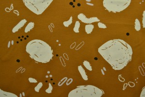 Cotton jersey print - wow 67-44 dunkel ocker