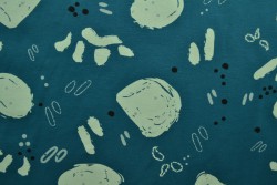 Cotton jersey print - wow 67-46 dunkel petrol