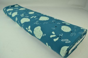 Cotton jersey print - wow 67-46 dunkel petrol