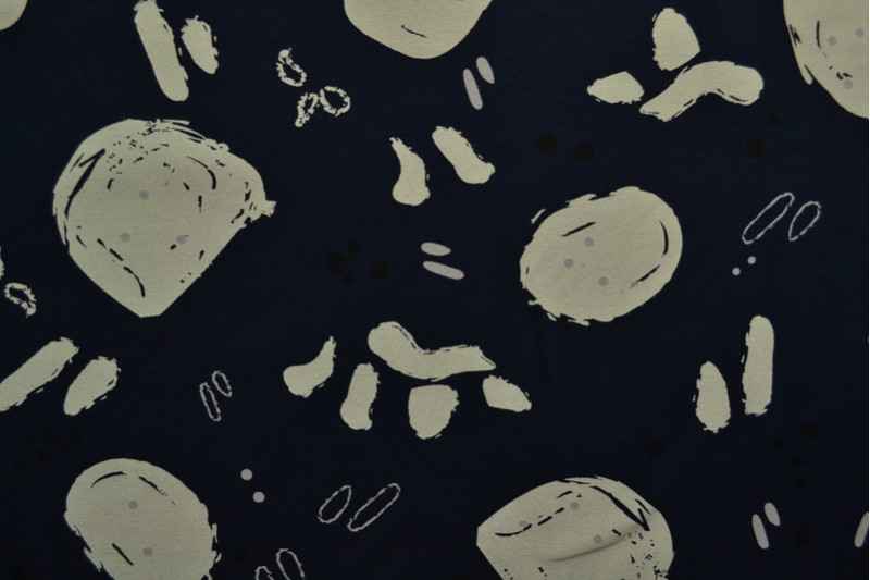 Cotton jersey print - wow 67-49 navy