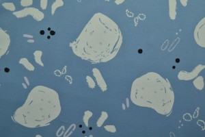 Cotton jersey print - wow 67-138 stahlblau
