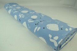Cotton jersey print - wow 67-138 stahlblau