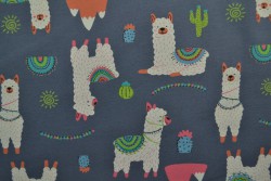 Cotton jersey print - wow 65-17 dunkelgrau