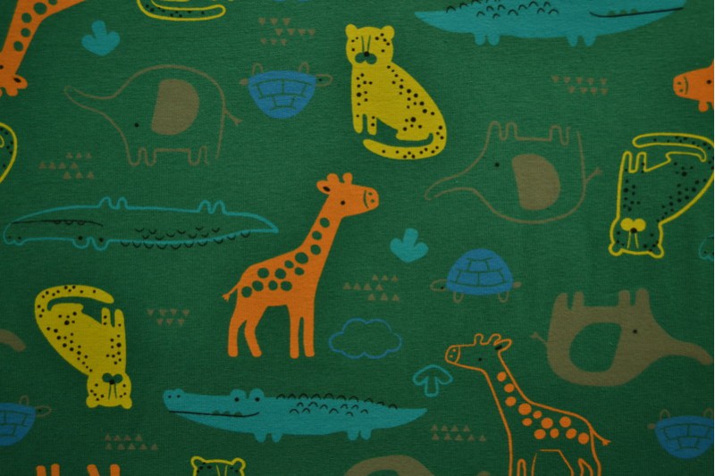 Cotton jersey print - wow 64-32 grün