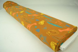 Cotton jersey print - wow 64-44 dunkel ocker