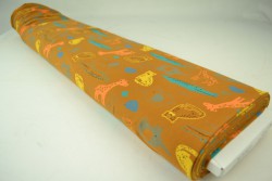 Cotton jersey print - wow 64-44 dunkel ocker