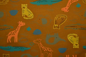 Cotton jersey print - wow 64-44 dunkel ocker