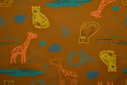 Cotton jersey print - wow 64-44 dunkel ocker