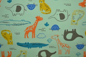 Cotton jersey print - wow 64-41 minzgrün