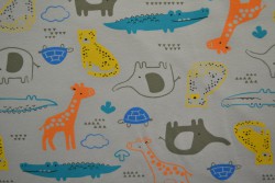 Cotton jersey print - wow 64-25 silbergrau