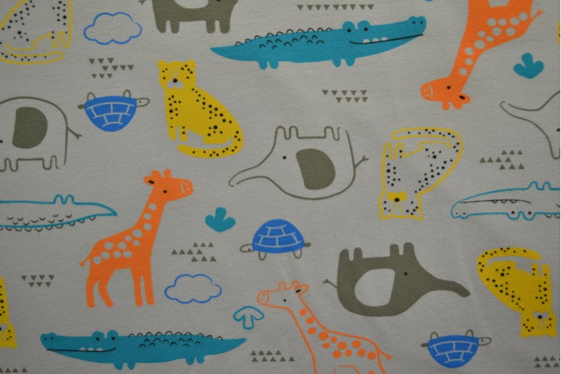 Cotton jersey print - wow 64-25 silbergrau