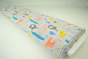 Cotton jersey print - wow 64-25 silbergrau