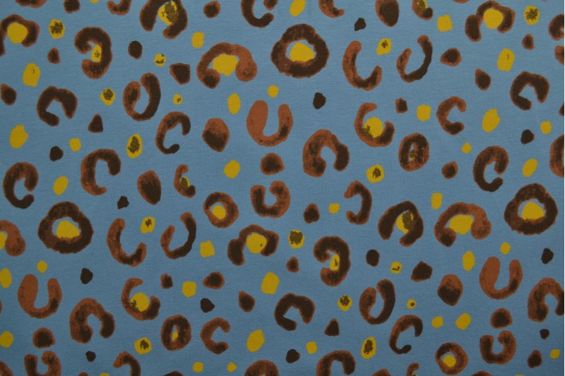 Cotton jersey print - wow 63-138 stahlblau