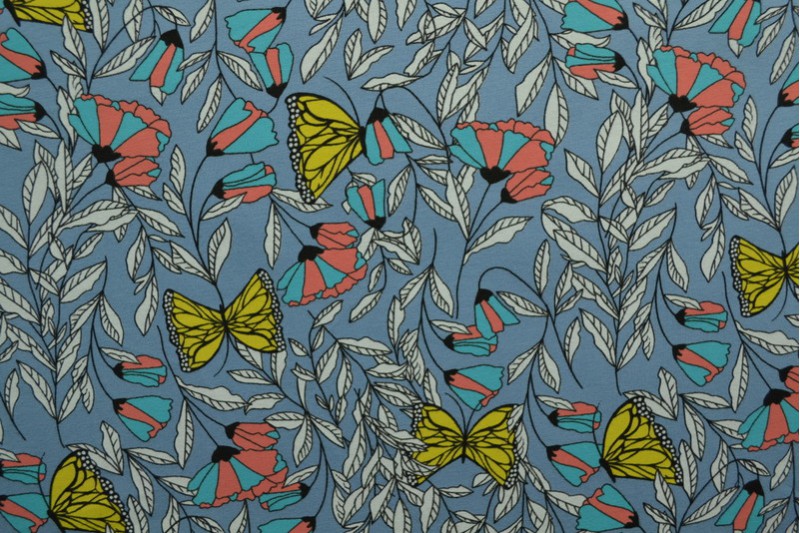 Cotton jersey print - wow 53-138 stahlblau