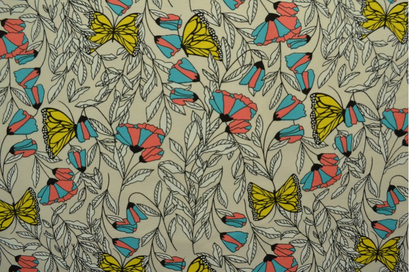 Cotton jersey print - wow 53-22 champagner