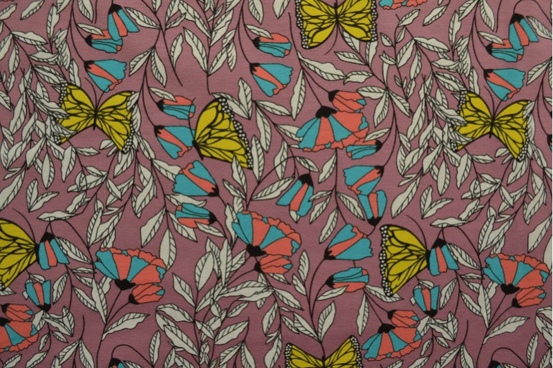 Cotton jersey print - wow 53-38 dunkel altrosa