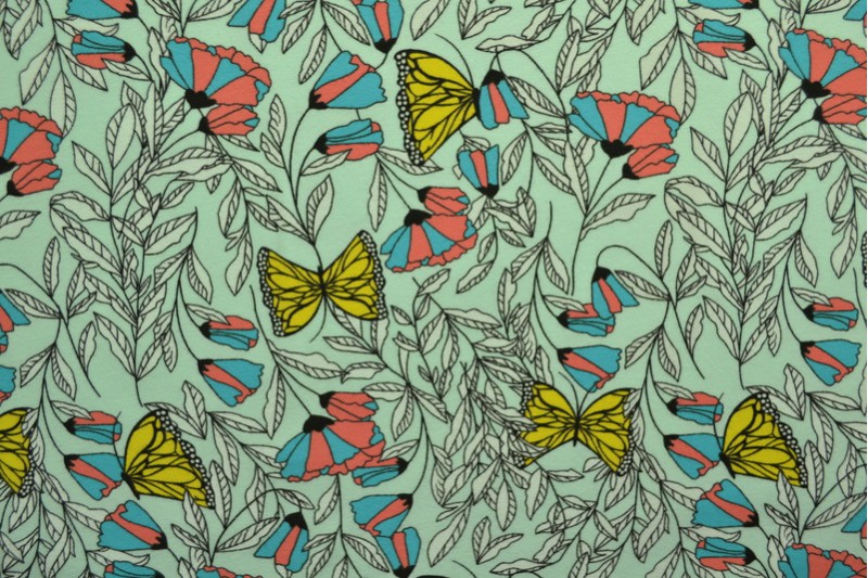 Cotton jersey print - wow 53-41 minzgrün
