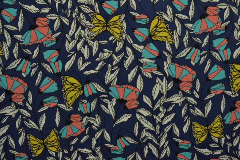 Cotton jersey print - wow 53-49 navy
