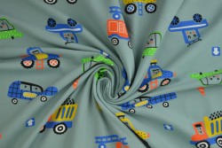Cotton jersey print - wow 01-34 alt grün