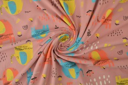 Cotton jersey print - wow 08-37 altrosa