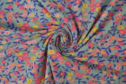 Cotton jersey print - wow 12-34 alt grün