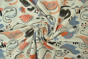 Cotton jersey print - wow 20-01 offwhite