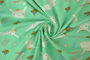 Cotton jersey print - wow 21-01 minzgrün