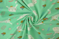 Cotton jersey print - wow 21-01 minzgrün
