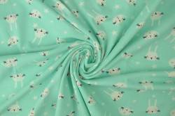Cotton jersey print - wow 22-01 minzgrün