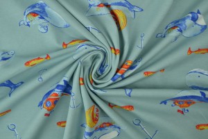 Cotton jersey print - wow 33-01 hellblau