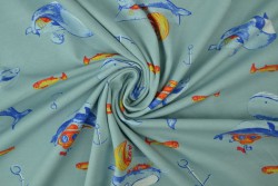 Cotton jersey print - wow 33-01 hellblau