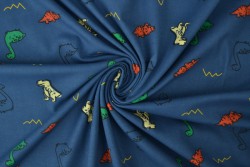 Cotton jersey print - wow 42-01 dunkelblau